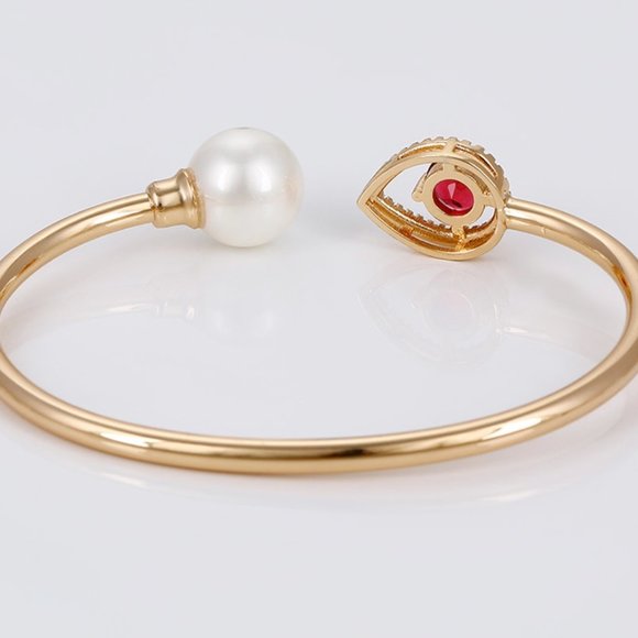 Stunning Amethyst 18KGP Teardrop Bangle - Picture 4 of 7